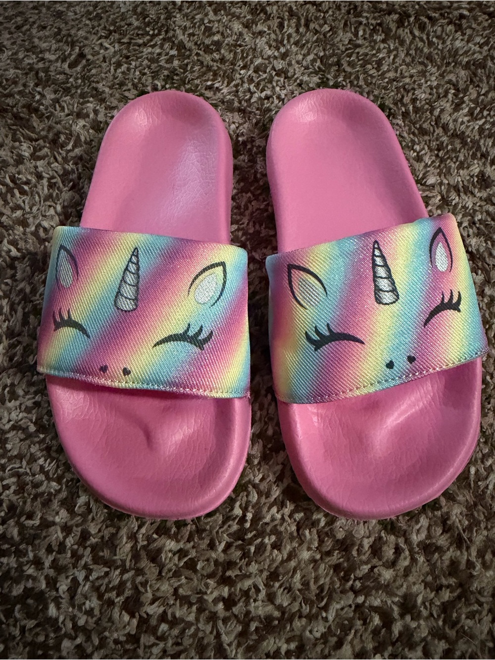 Unicorn Slides Sandals – Girls Size 1-2